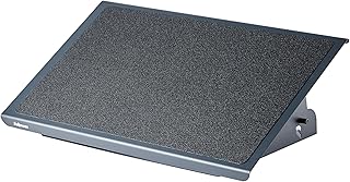 Fellowes – Metálico Professional Series – Reposapiés Metálico Ergonómico de Altura Ajustable, Negro, 56x35x100/165