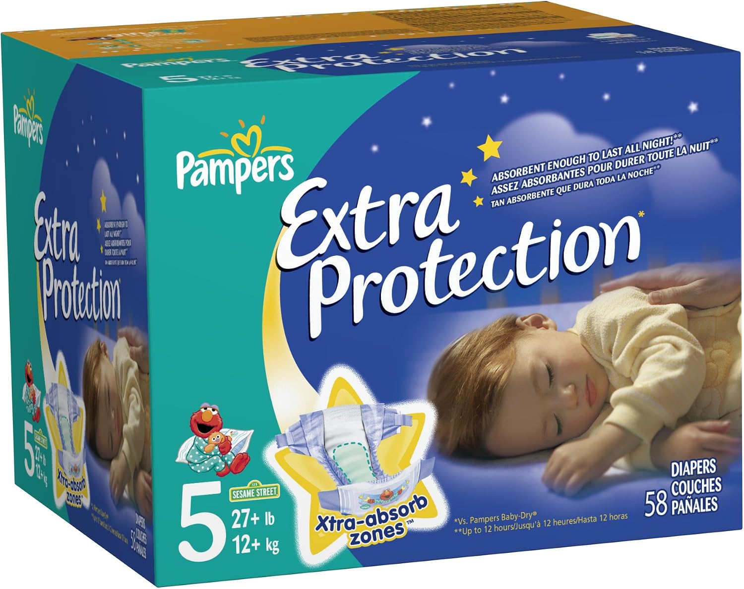 Pampers Extra Protection Size 5 Diapers Big Pack 58 Count