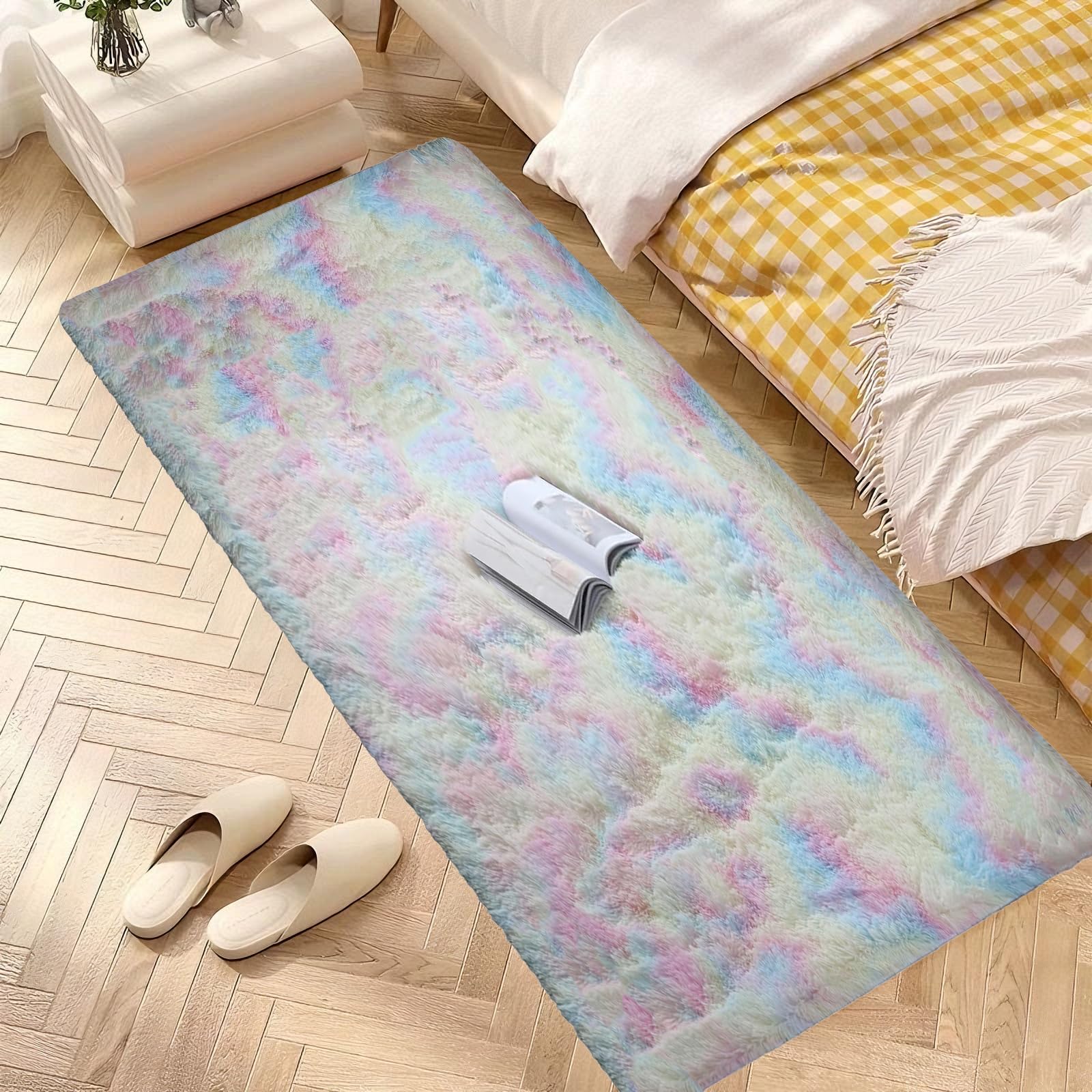 Tapis à poils longs 90x260 cm super doux pour créer un coin lecture cocooning