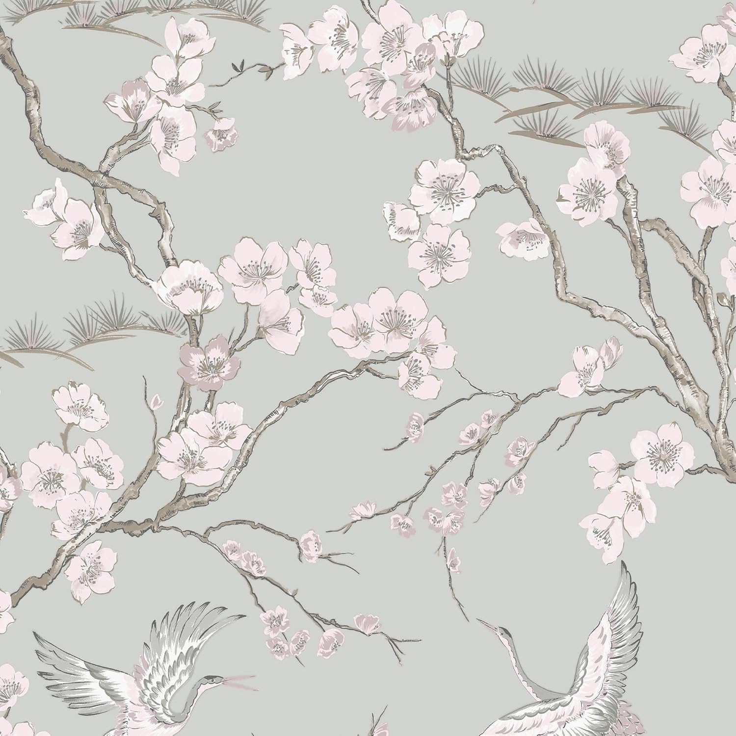 Transform Heron Grey Peel and Stick Wallpaper