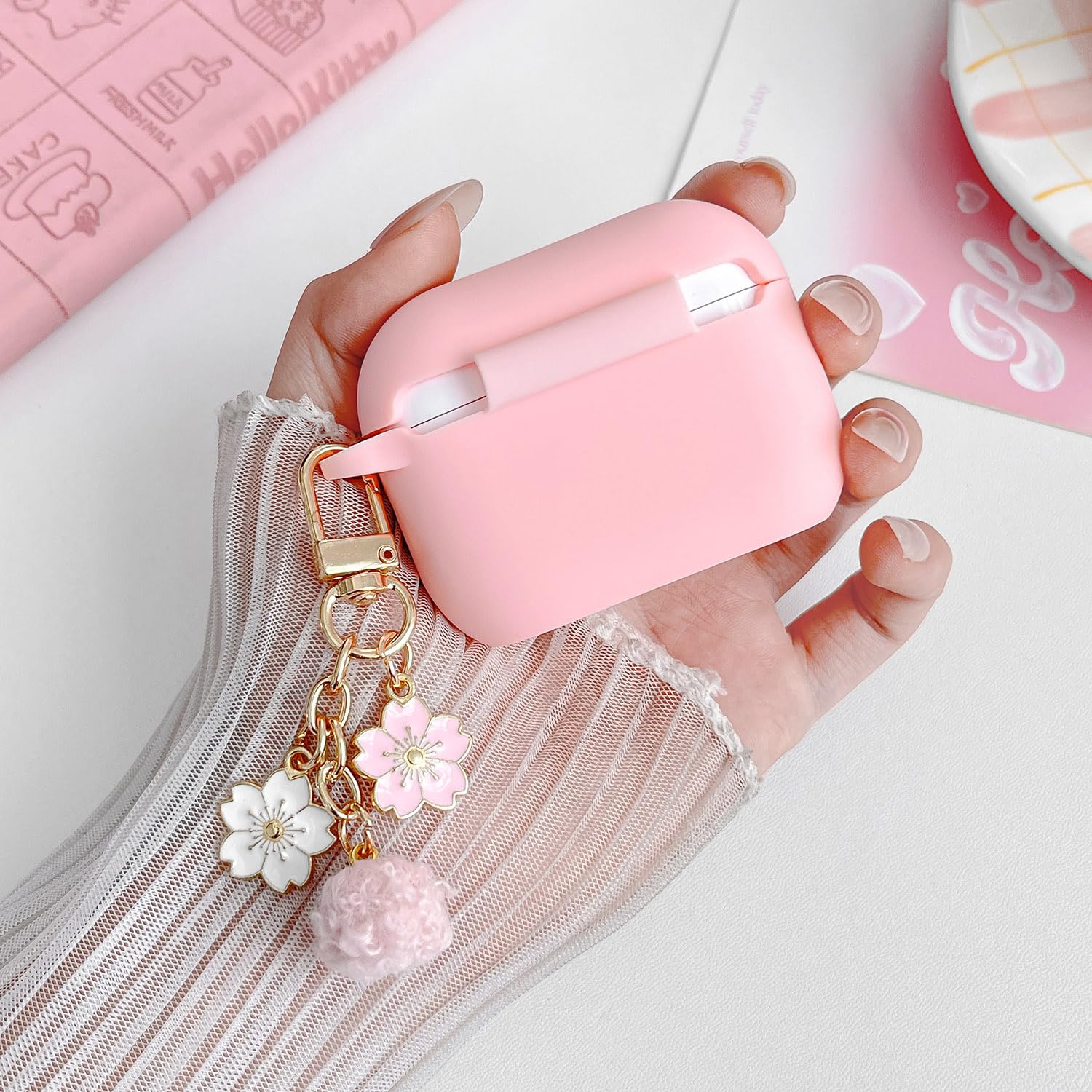 Amazon | かわいいピンクのケース Airpods Pro 3 カバー ガールズ