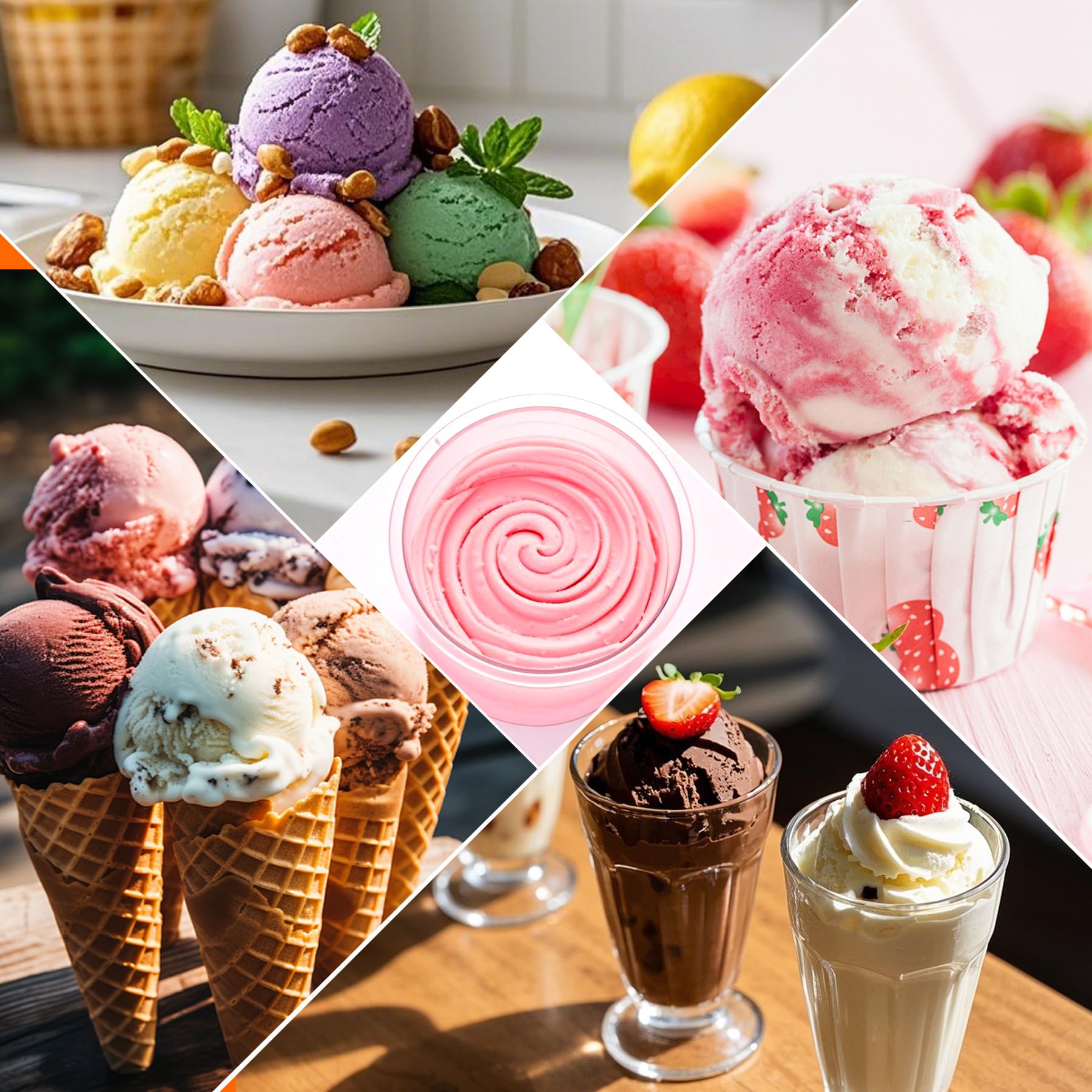4 Pièces Bacs à Crème Glacée Ninja Creami,Accessoires Pour Machines à Glace Pour la Série NC301 NC300 NC299AMZ, Sans BPA, Accessoires pour Ninja Ice Creami Maker Et Lavables Au Lave-Vaisselle