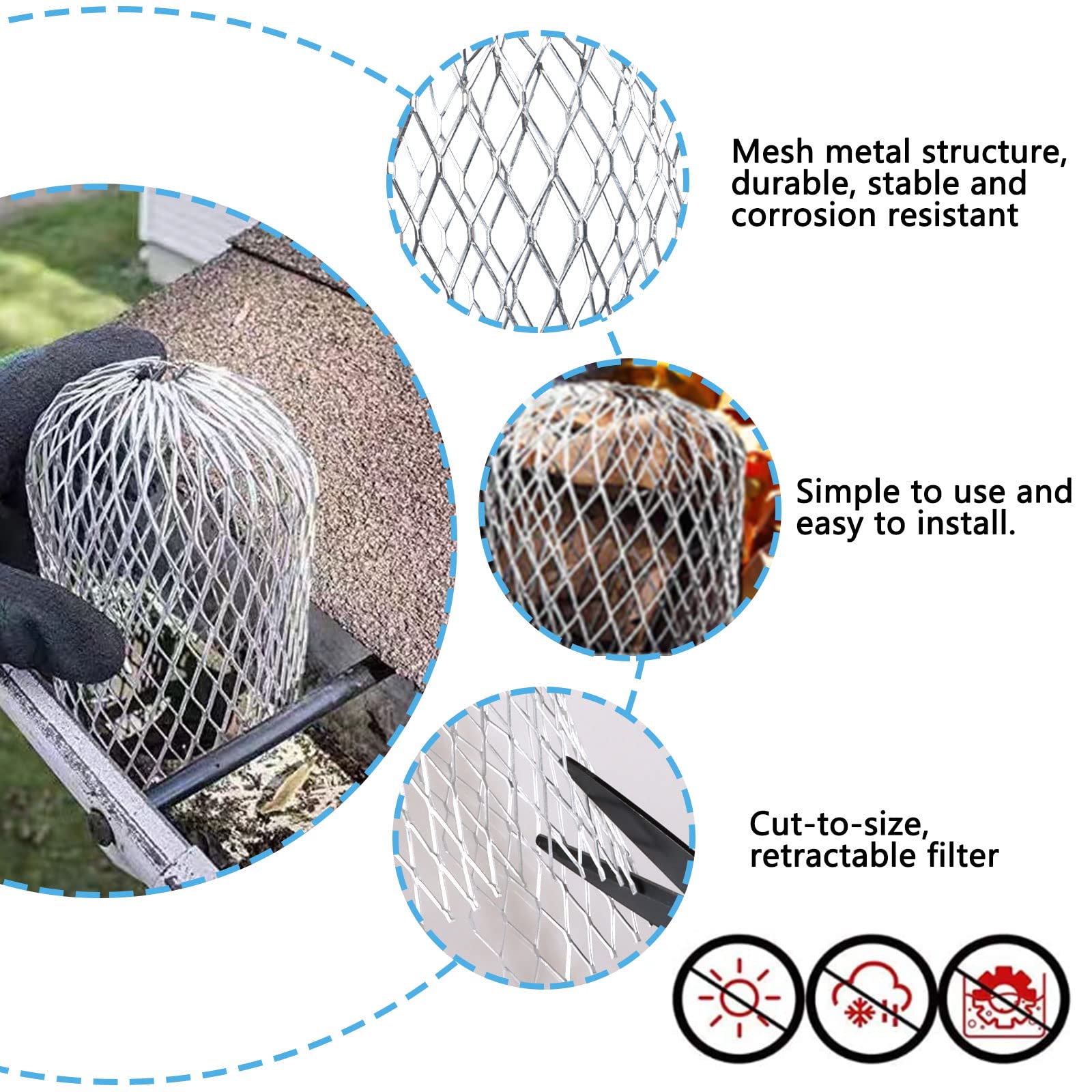 EFUTURETIE 2PCS Filtre De Gouttière 100 Crapaudine De Gouttière Inox