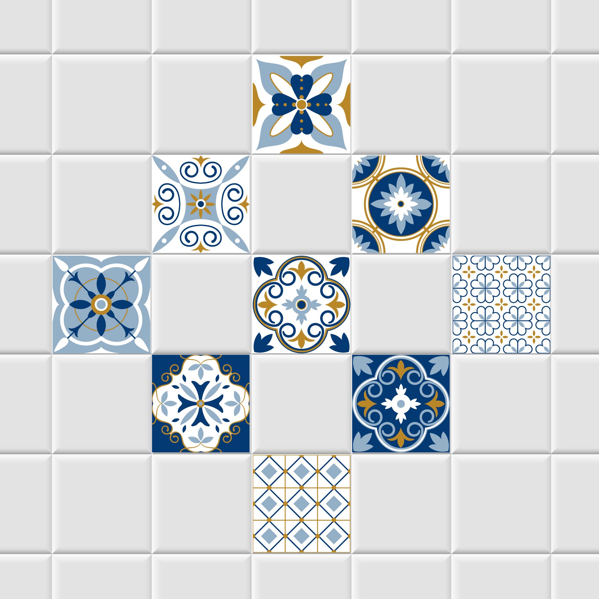 Adesivi per pavimenti in piastrelle, set colorato 073 – Estate – 25 x 25 cm – 9 pezzi – Piastrelle da parete – Piastrelle adesive per pavimenti – Piastrelle adesive per pavimenti – Piastrelle adesive