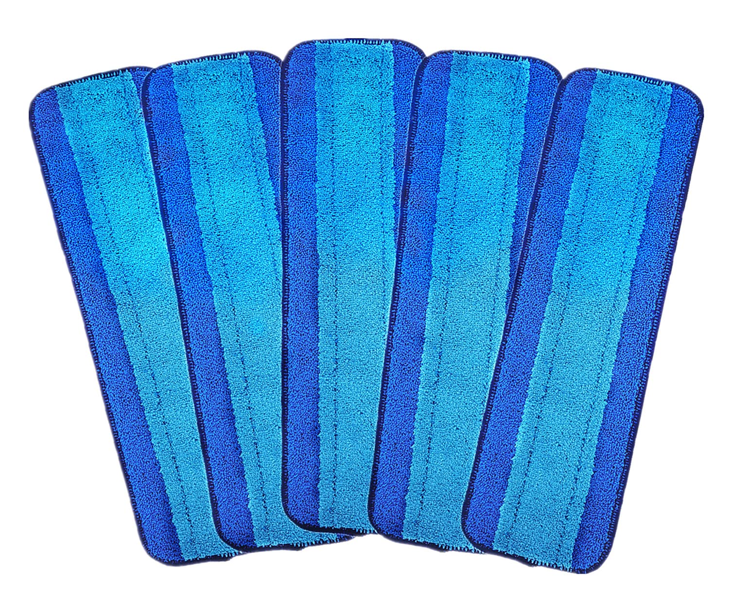 Xindejia18" Microfiber Mop Replacement Pads for Dry/Wet Mop Floor Cleaning Pad Compatible with Bona Floor Care System (5 Pack)