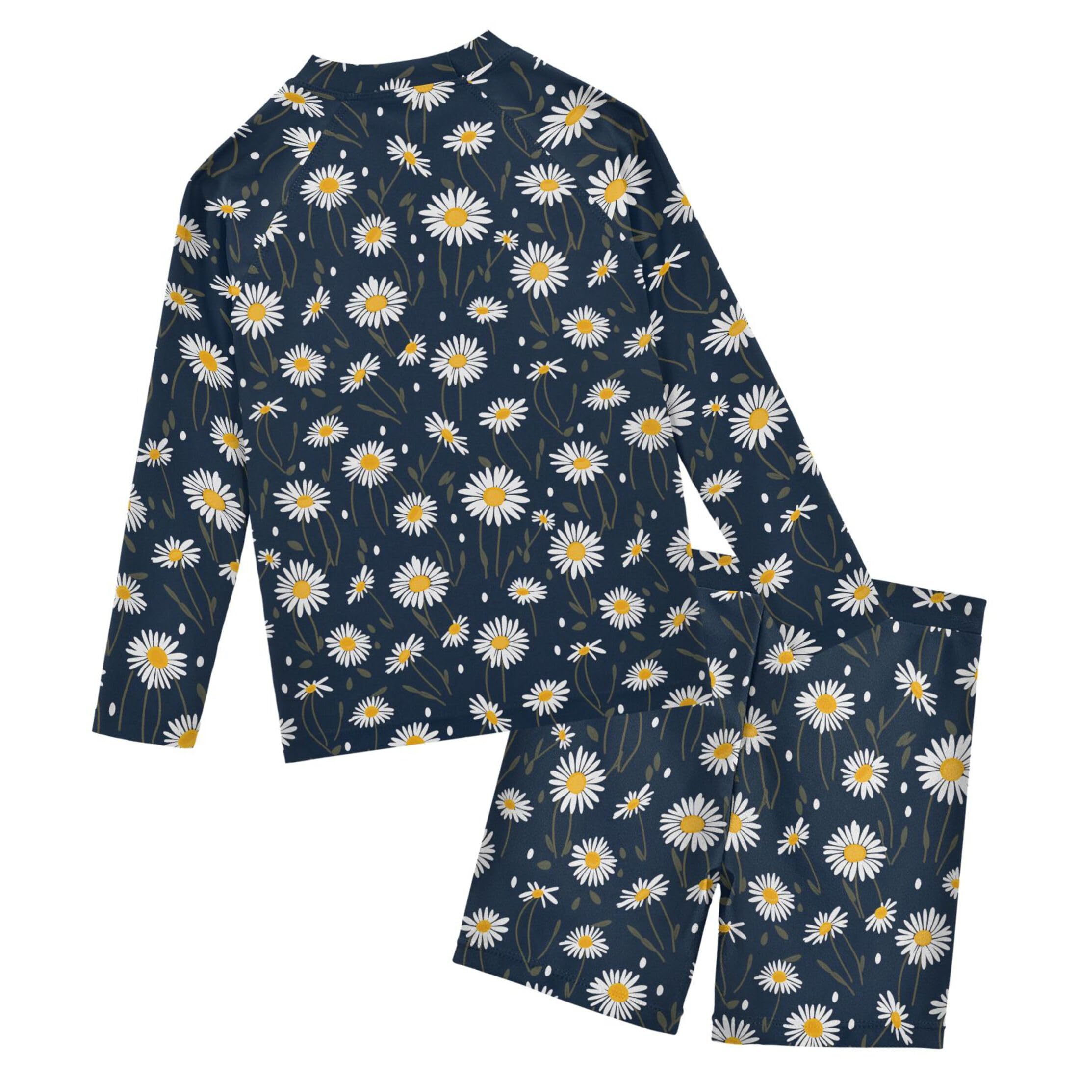 Daisy Flower Flowers Toddlers and Baby Boys' Swimsuit Trunk and Rashguard Set B0402973