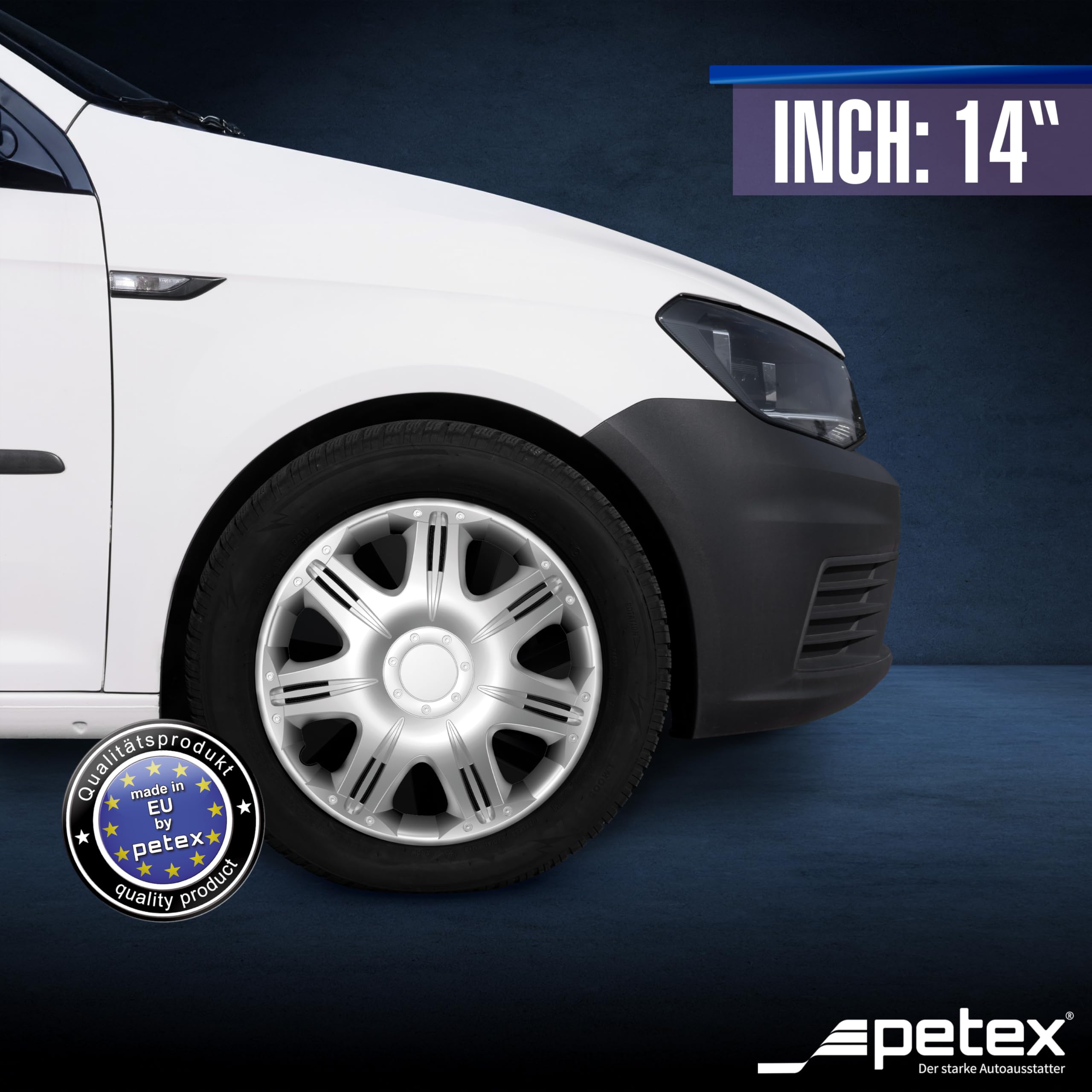 Petex Copricerchi 14" pollici Serie/Kit argento Copricerchi Auto RB530114