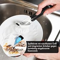 KORKENKURLING Mosogatókefe Szappan Adagolóval Fekete Szett Edény Serpenyő Tisztításhoz 7