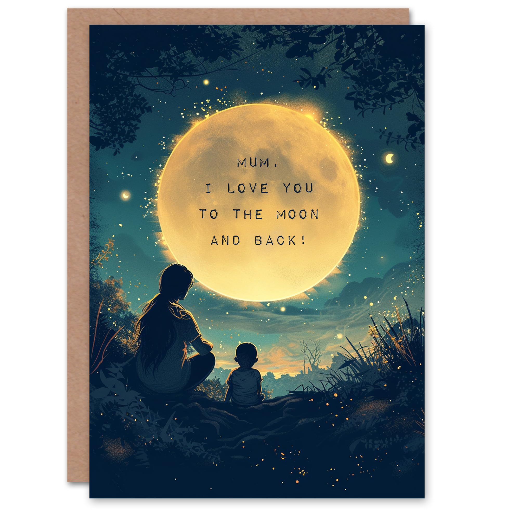 Artery8 Mother's Day Greeting Card Love You Moon and Back Baby For Mum