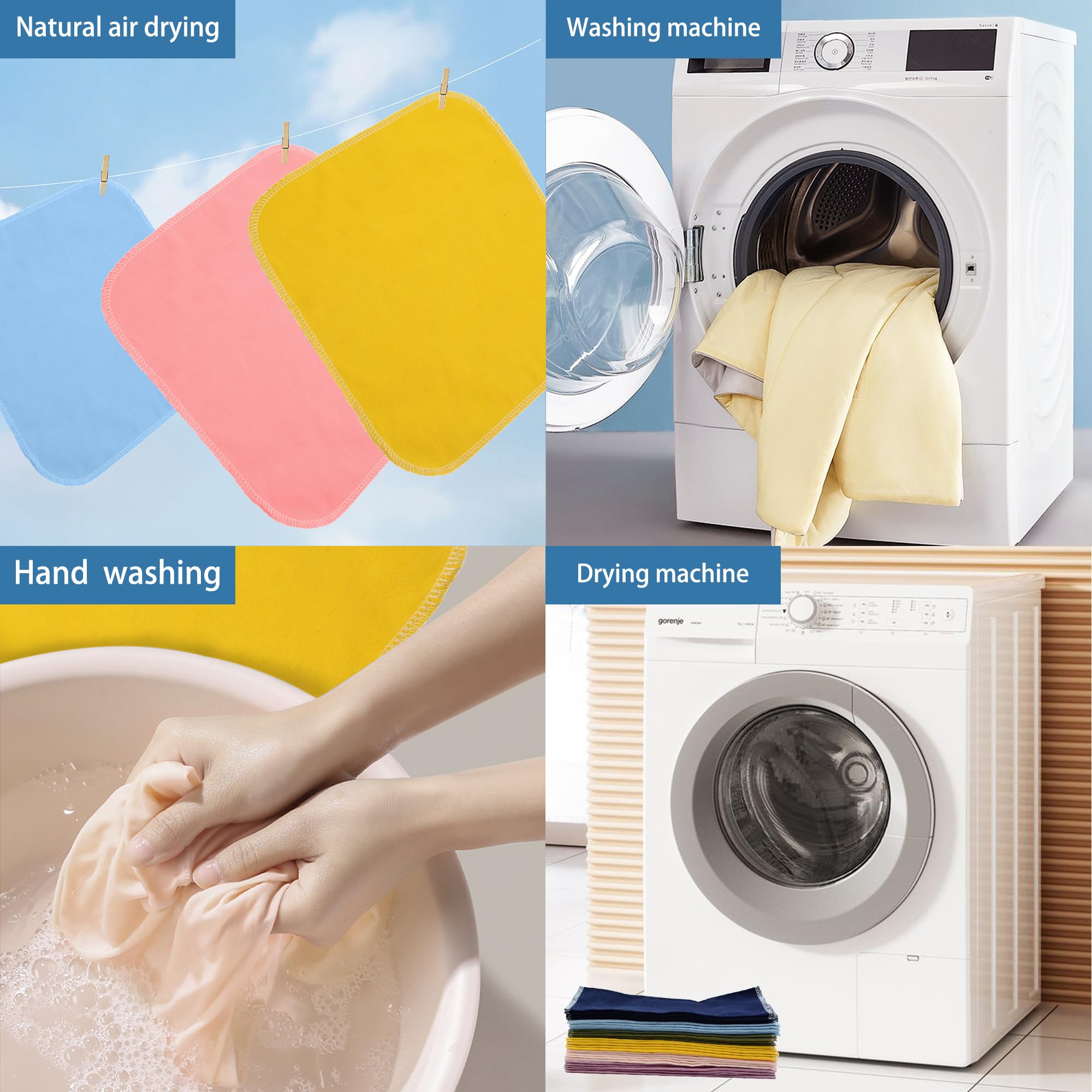 Simnice Toalla de papel reutilizable sin papel, servilletas de cocina ecológicas y reutilizables, toallas de papel lavables 100% algodón, paquete de 30 unidades de 10 x 10 pulgadas, color sólido
