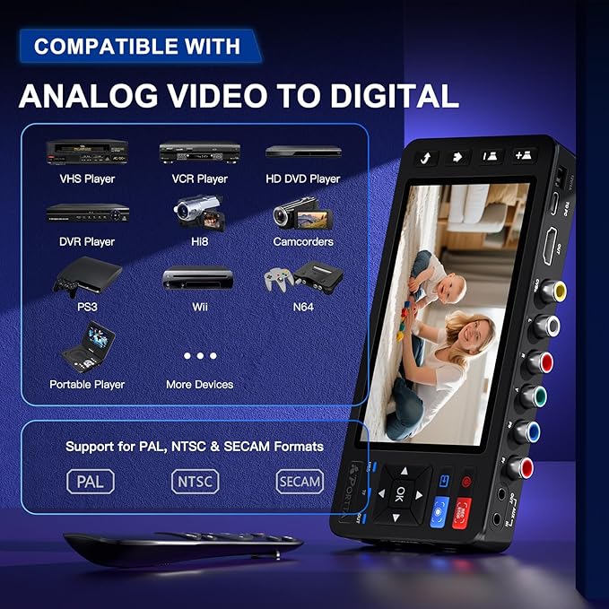 Convertidor Portta VD22P VHS a Digital con Pantalla HD 5" miniatura 5