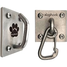 Canine Hitch Secure Parking Leash, Ultimate Strength & EZ Clip, Indoor & Outdoor Wall Hook, Stainless Steel Tie-Out for Home & Business Pack of 2