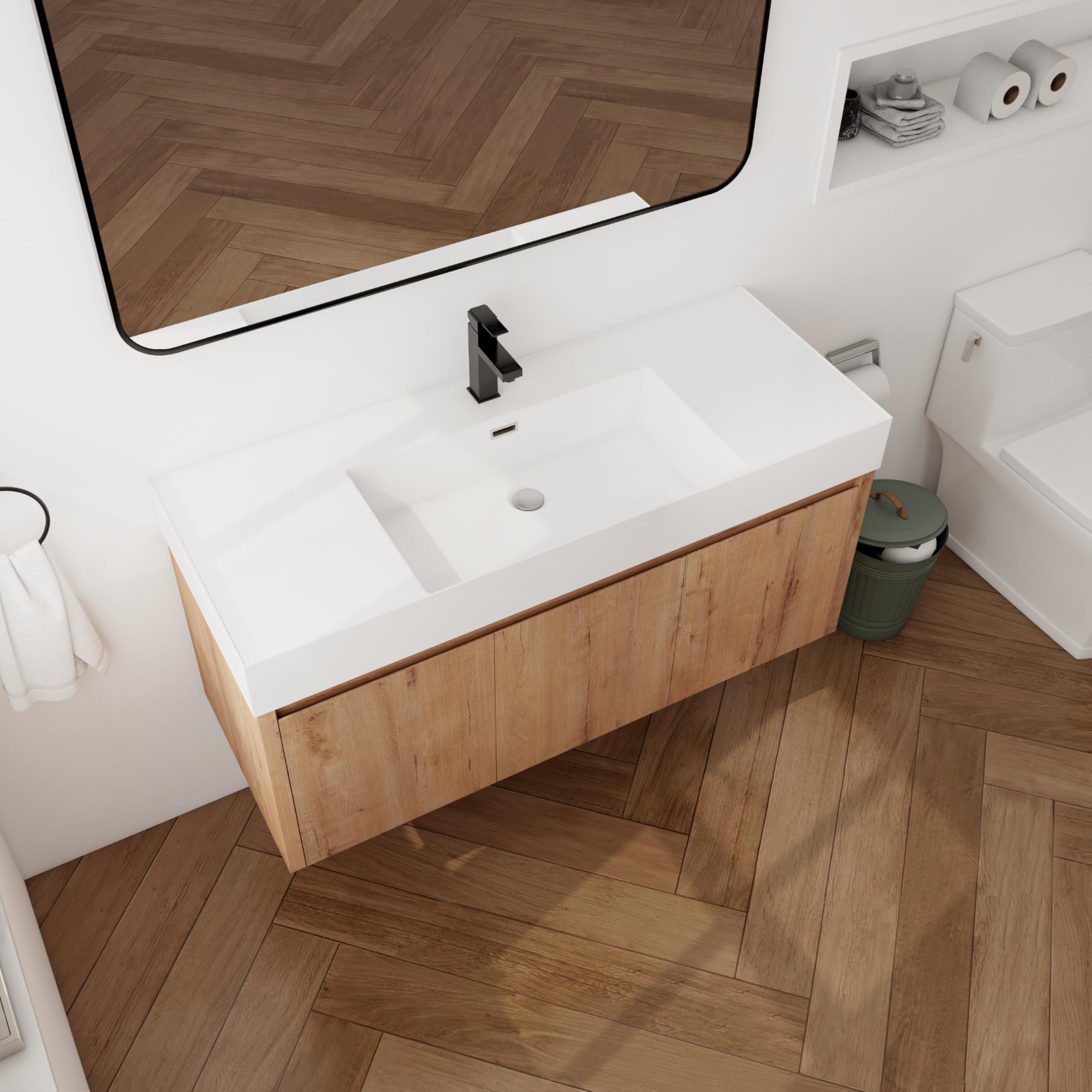 Amazon.com: 48" Bathroom Vanity with Sink, 48 Inch Floating Bathroom ...