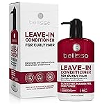 Leave in Conditioner for Curly Hair - Frizz Control for Women and Men - Restores Dry, Damaged and Wavy Hair - Detangler Cream and Sulfate Free Anti Static Moisturizer Treatment with Shea Butter