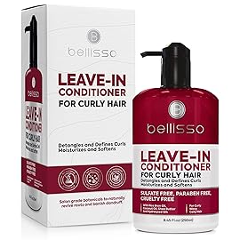 Leave in Conditioner for Curly Hair - Frizz Control for Women and Men - Restores Dry, Damaged and Wavy Hair - Detangler Cream and Sulfate Free Anti Static Moisturizer Treatment with Shea Butter