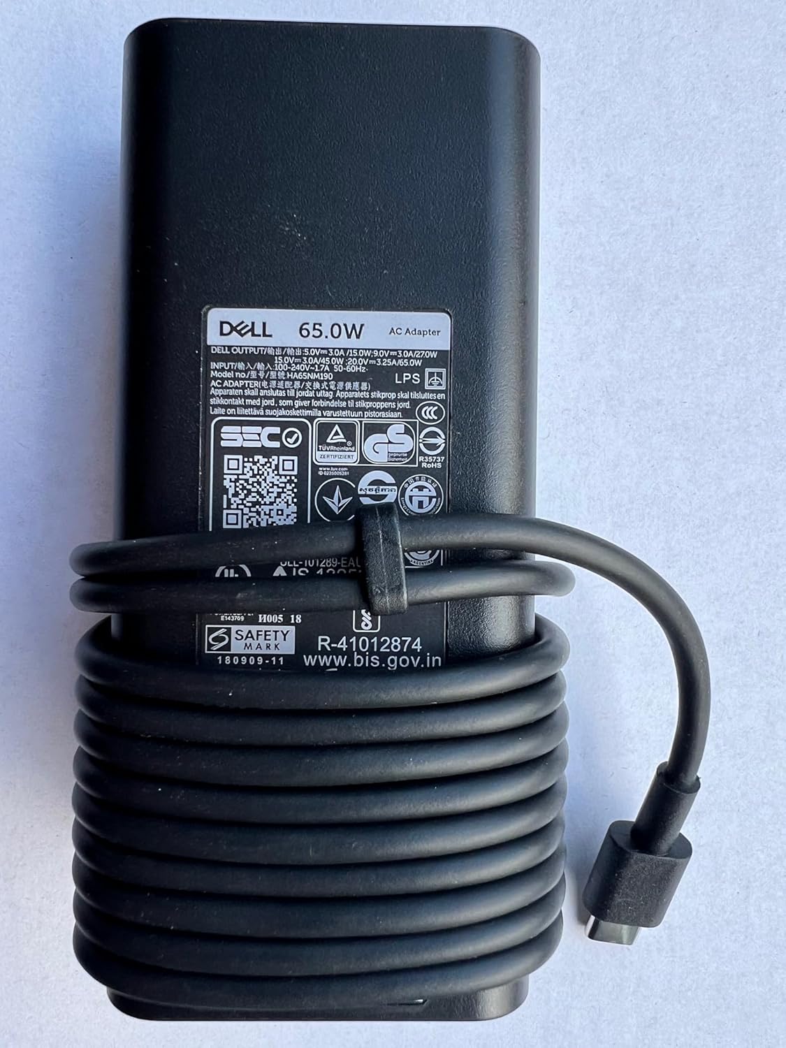 Original Replacement for Dell 65W USB Type C AC Adapter for Dell Latitude 3340 3440 3540 5340 5440 5540 7340 7440 7640 9440 2in1, Compatible P/N: LA65NM190, HA65NM190, HKA65NM200