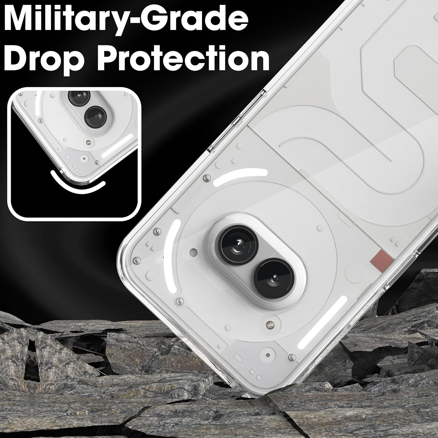 Sounce Nothing Phone 2a Back Cover Case Camera Protection Bump Hard Case Back Cover Compatible with Nothing Phone 2a Plus 5G (TPU + Poly Carbonate, Crystal Clear) - Transparent 9 81RED 3w2YL. SL1500