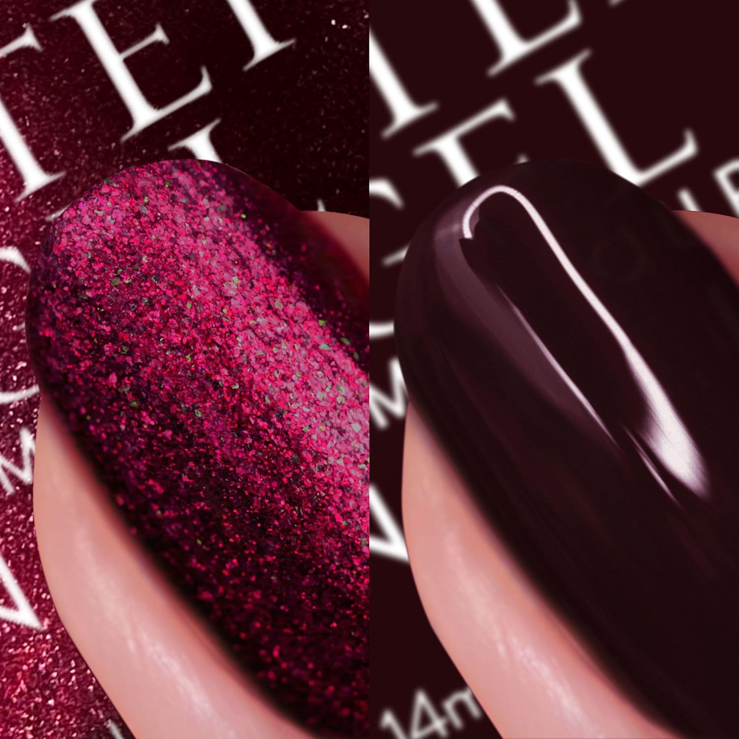 Nails Inc It's Topless Gel-Like Cherry Noir Nail Polish Duo, 4-in-1 Base Coat, Treatment, Color & Top Coat, Long Lasting, Strong, Chip Free, Glossy Salon Quality Manicure, Air Dry, 2 Piece Set - Image 3