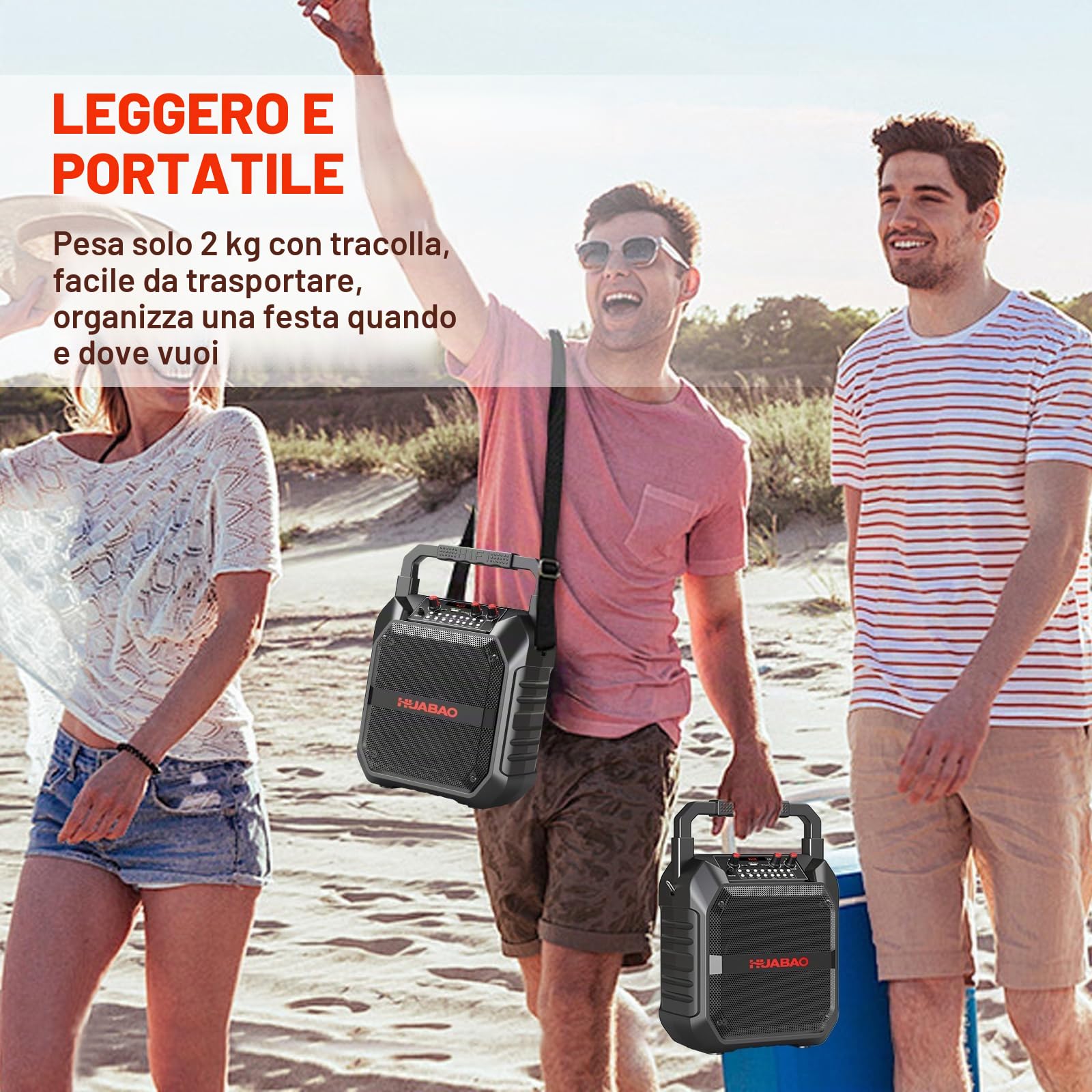 Macchina per karaoke, altoparlante portatile Bluetooth con microfono senza fili per adulti e bambini, sistema PA con telecomando supporta TF Card/USB/FM/AUX per feste in casa, all'interno e all'aperto