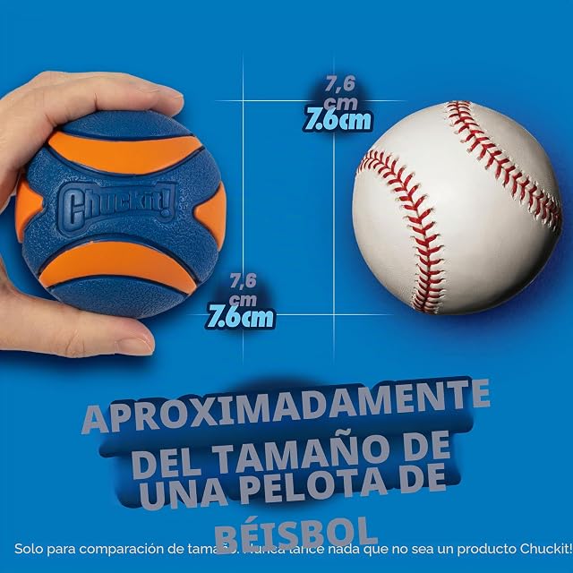 Foto 4 de 8 de Chuckit! 52069 Ultra Squeaker Ball, 1 Pelota para Perros Compatible con el Lanzador, L