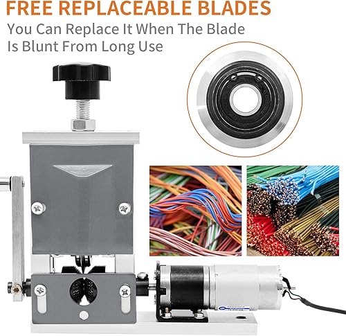 Miniatura 8 de HAowosi Máquina pelacables automática de 0.04 a 0.79 pulgadas, manual y con taladro, máquina peladora de cables de chatarra de 40 W de potencia,