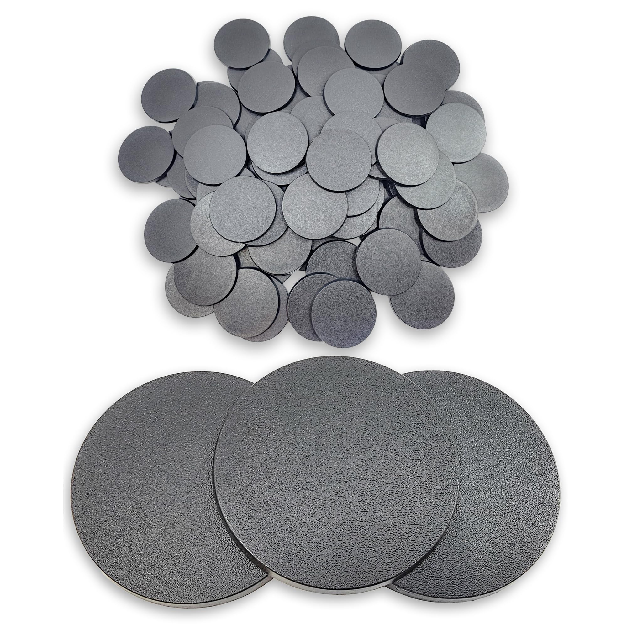 Hobby Heaven 60mm Round Plastic Warhammer Bases - Black Miniature Bases for Wargaming Miniatures Figures - Model Painting Plastic Figures Wargame Miniatures - Durable Tabletop Games Discs (100 pcs)