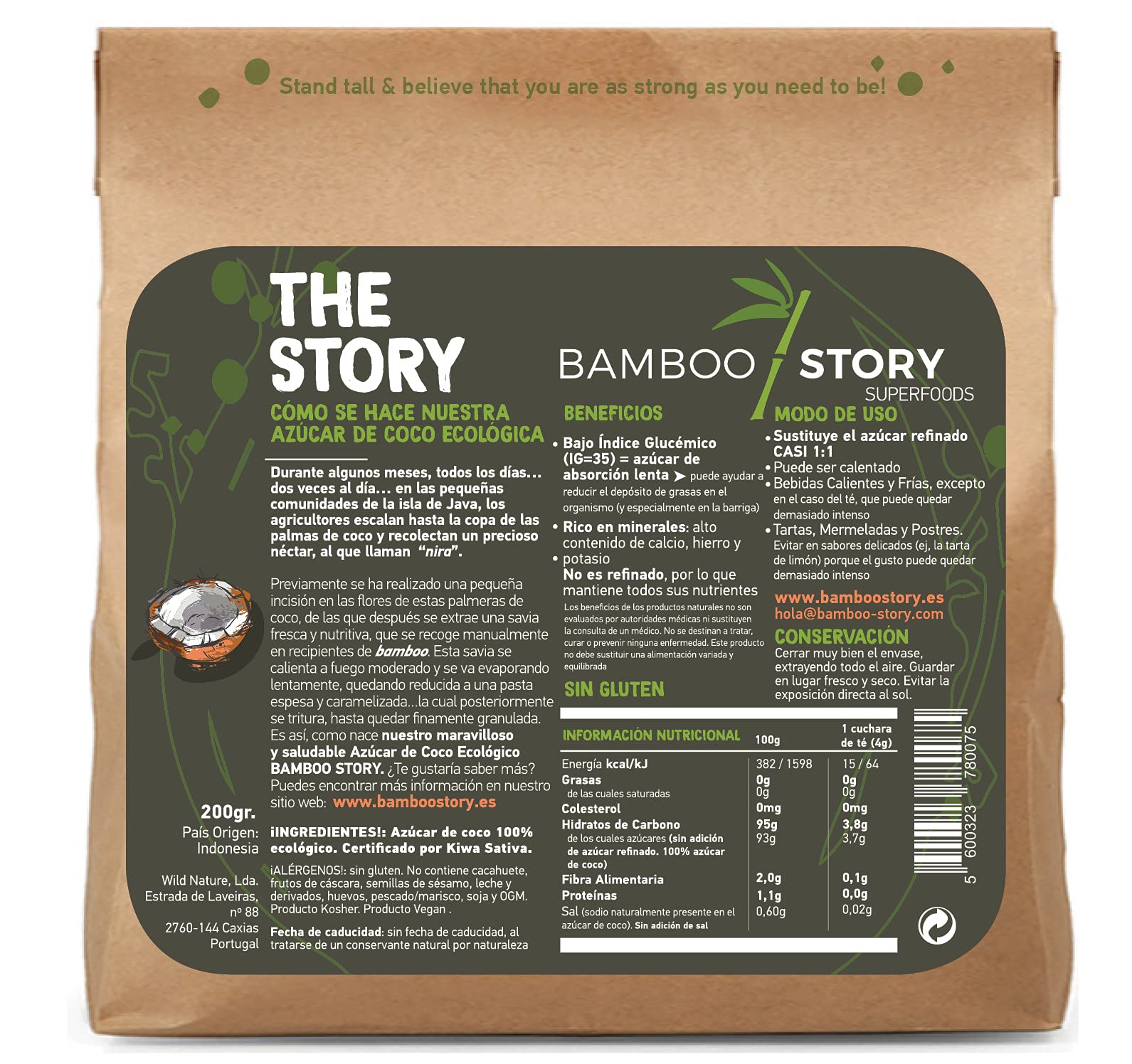 Azúcar de Coco | BAMBOO STORY | Ecológico | Bio | Puro | 200g