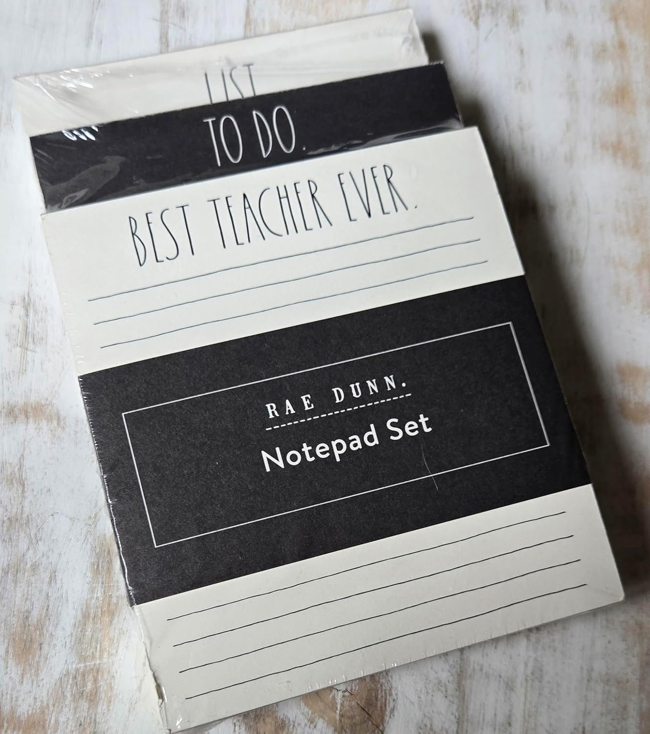 Rae Dunn Set of 3 Pack Note Pads- LIST/TO DO/BEST TEACHER EVER      Unknown Binding
