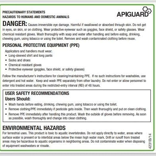 Apiguard Tratamiento Natural Varroa para Colmenas 10 Bandejas 50g miniatura 5