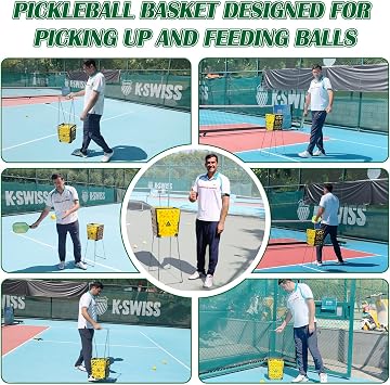 Pickleboss Ball Collector, 40 Pickleballs, Lightweight Ball Picker Upper, Ball and Pickleball Picking, Ball Pick Tool for Training