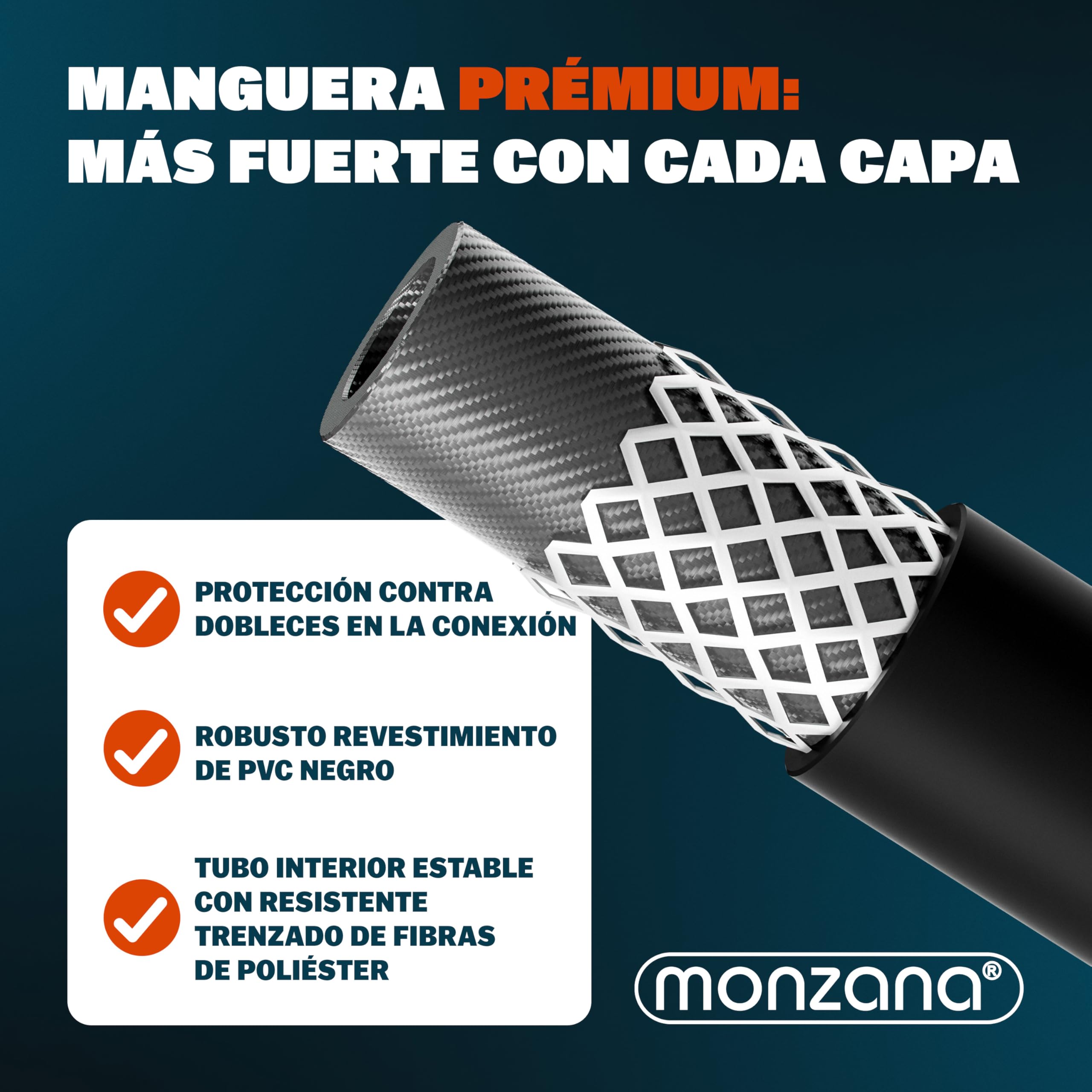 DEUBA® Desatascador Tuberias a Presion 15m, Compatible Karcher K2-K7 Bosch, Kit Manguera Limpieza, 160Bar, 4 Adaptadores, Desague Fregadero Herramientas Fontaneria, Limpiadoras a Presión