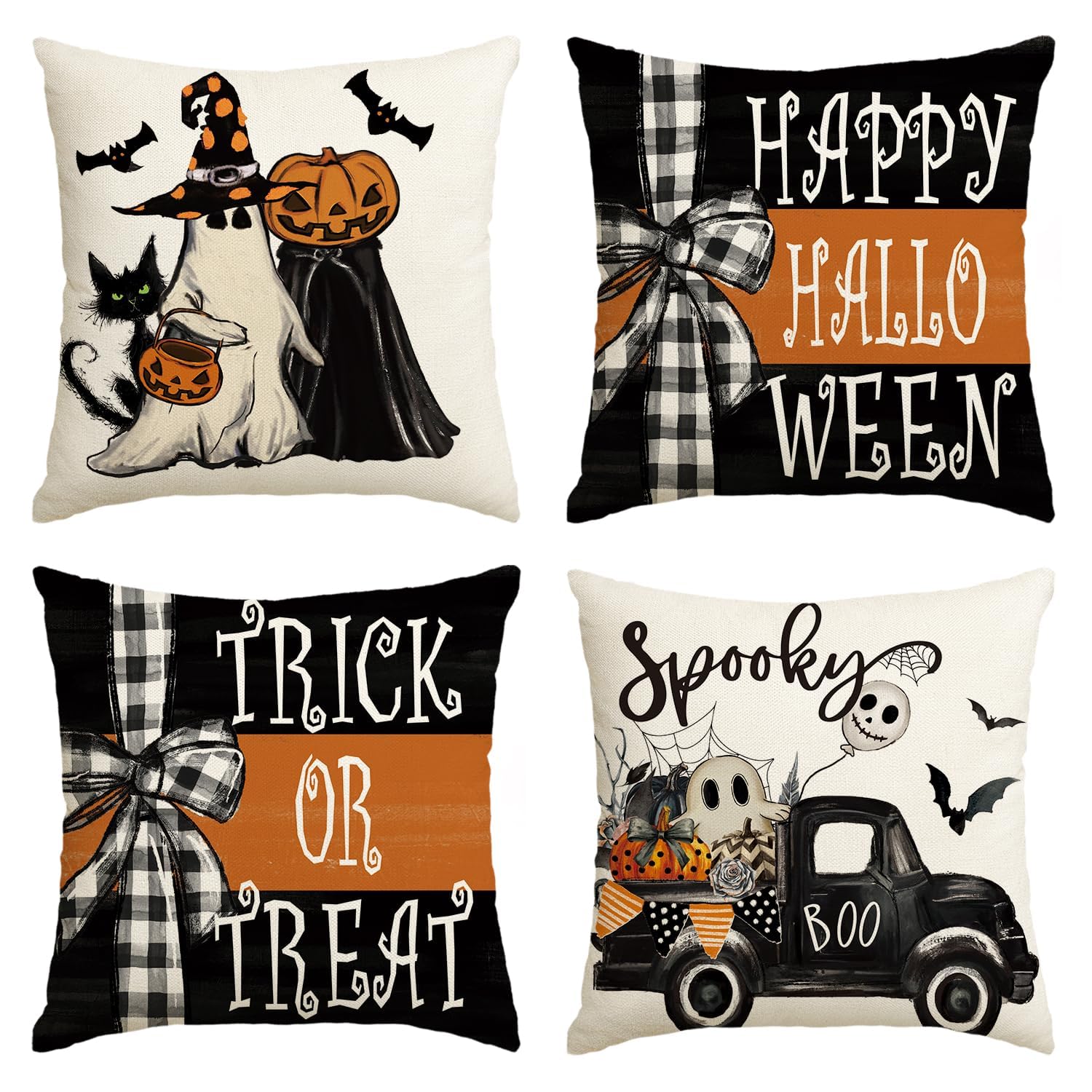 Housse de coussin Halloween 50x50cm protège et décore facilement votre canapé