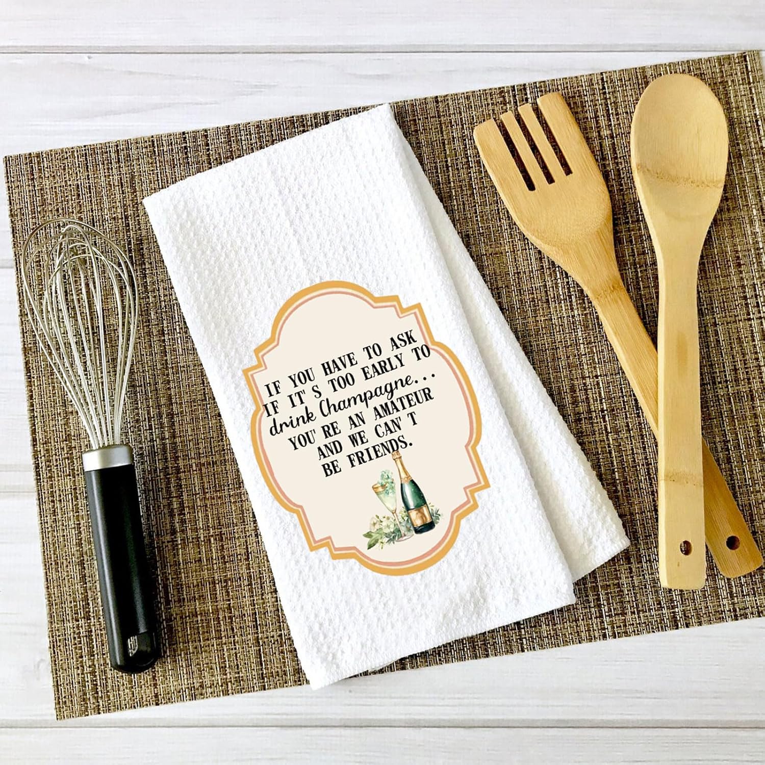 ZJXHPO Champagne Kitchen Towel For Champagne Lover Tea Towel Housewarming Party Kitchen Decor Celebration Gift (Drink Champagne Towel) - Image 5