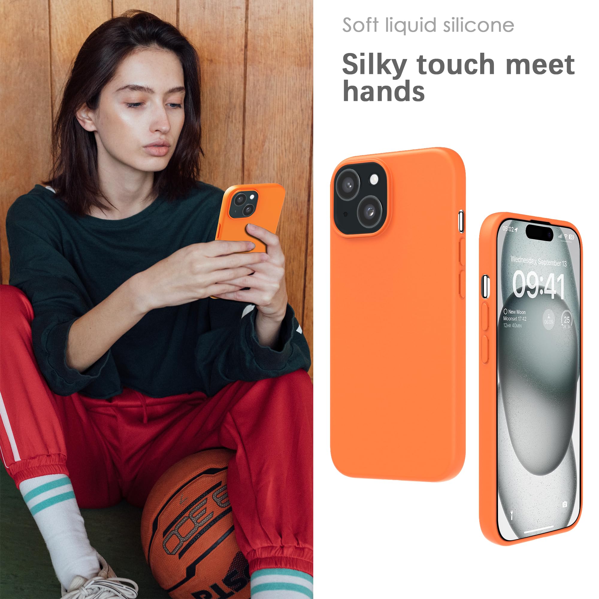 YATWIN Silicone Case for iPhone 15 Plus, Soft-Touch, Shockproof, DustProof - Image 4