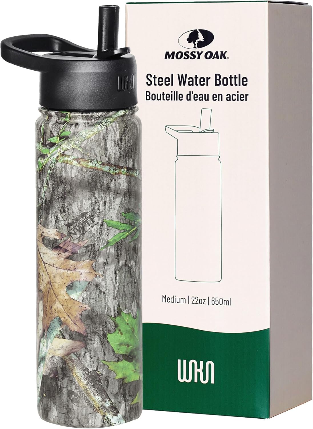 Wildkin Mossy Oak 22oz Kids Water Bottle – Leakproof, Vacuum-Insulated, Durable, Easy-Clean - Obsession