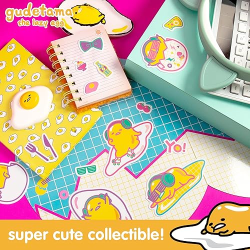 Miniatura 5 de Juego de calcomanías hinchadas de Gudetama el huevo perezoso, incluye más de 25 calcomanías reutilizables de Gudetama y 2 escenas de juego de