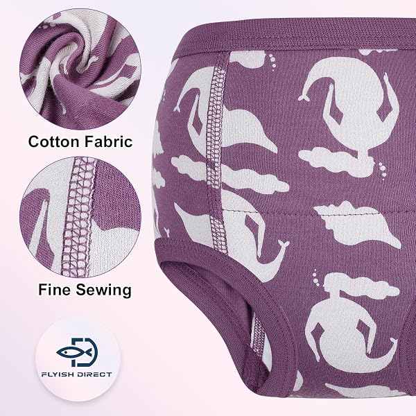 FLYISH DIRECT Culotte Apprentissage Propreté Garcon | Culotte d'apprentissage Enfant en Coton | Absorbant et Lavable 10 paquets, Zoo Violet, 6 ans - 4