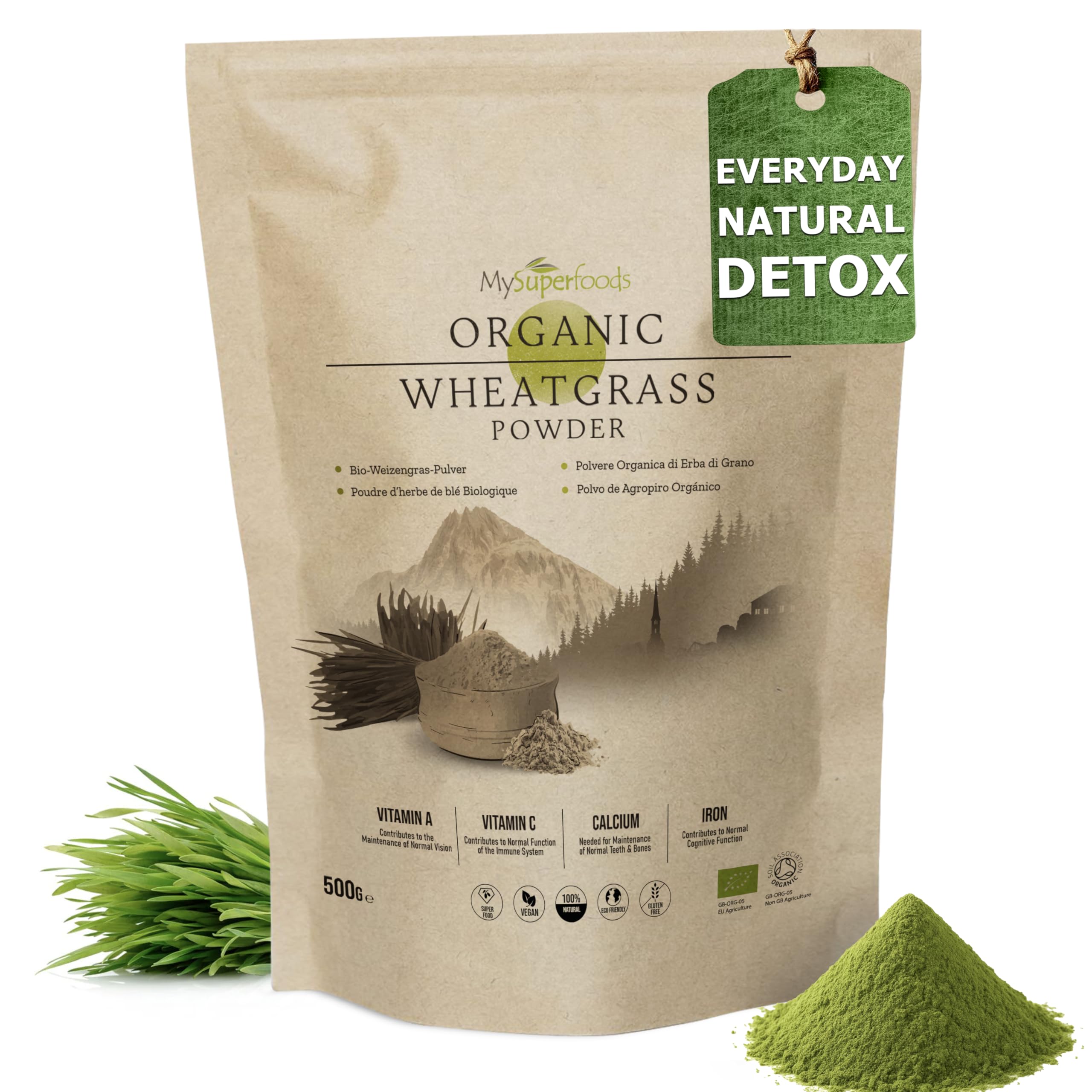 Organic Wheatgrass Powder 500g, High Chlorophyll Content