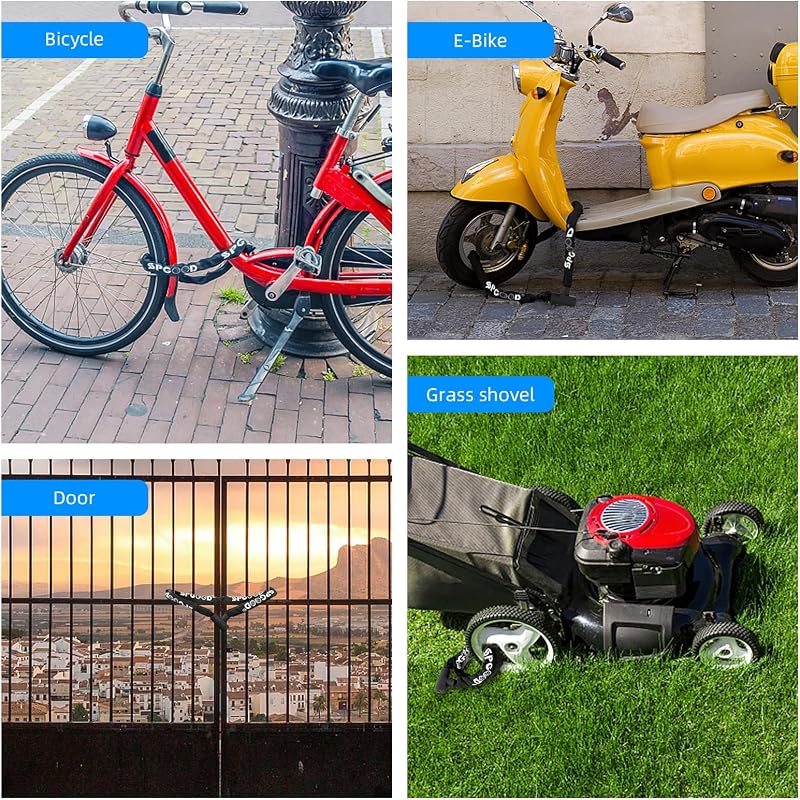 SPGOOD Kerékpár Lánc Lakat 90cm Vízálló 3 Kulccsal Elektromos Roller Motorkerékpár