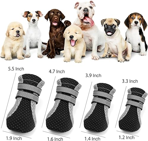 Miniatura 6 de Petplicity - Botas transpirables para perro, suela antideslizante, protectores de patas para suelos de madera, césped, pavimento caliente,