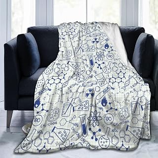 Science Chemistry Geometry Math Nerd Geek and Genius Themed Design Artwork Ultra-Soft Micro Fleece Blanket Fashion Print All Season Couch Sofa Warm Bed Throw Blanket 80"X60"