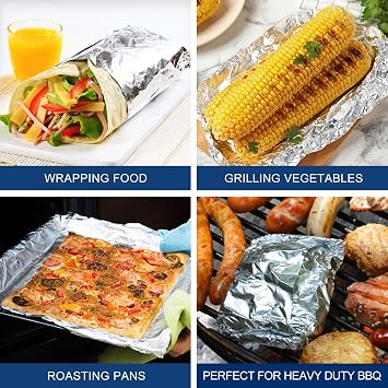 Heavy Duty Aluminum Foil Roll for Food 18 Inches 500 FT Heavy Duty Food Safe Foil Wrap