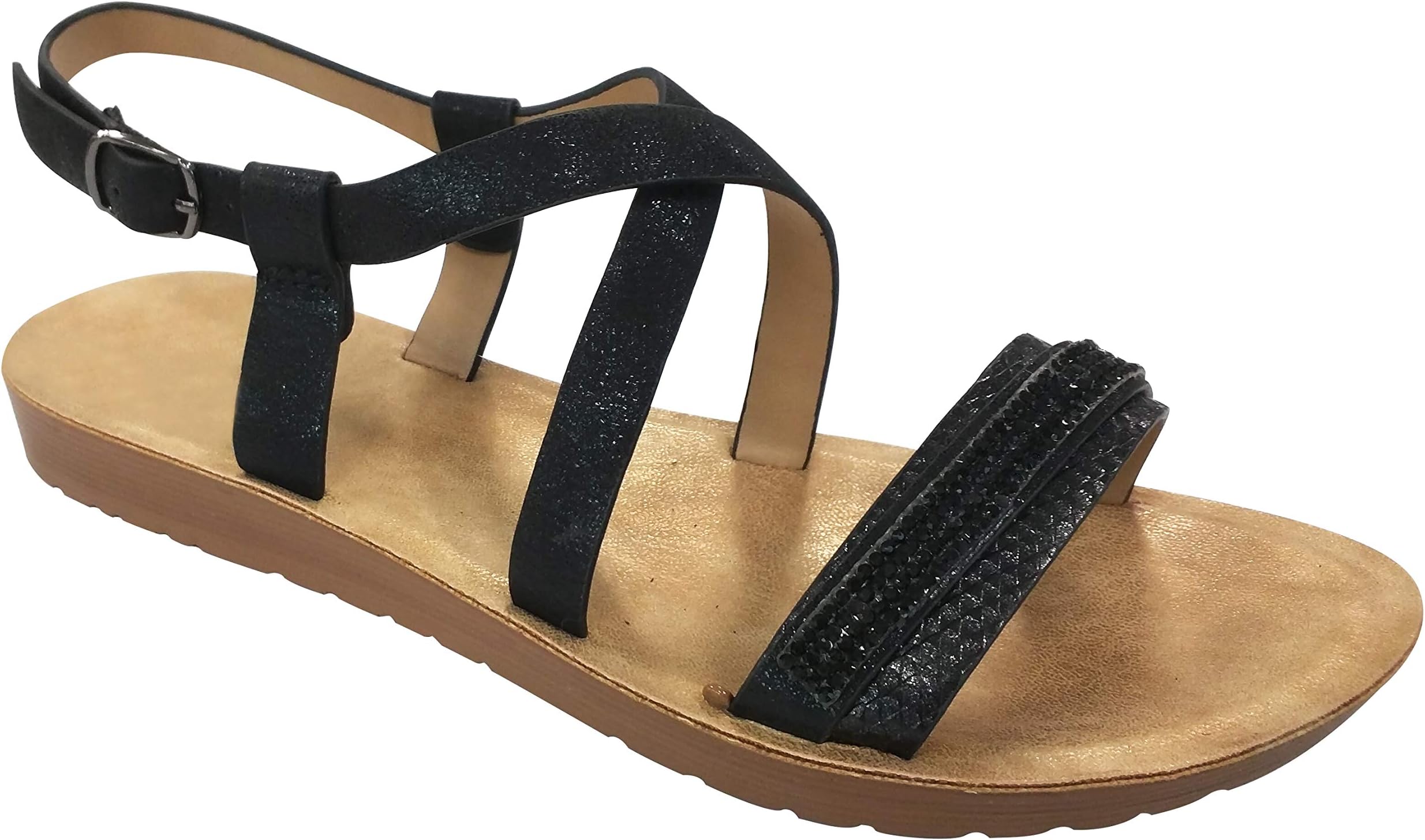 Christmas Essential Special Gretchen Gladiator Casual Strappy Caged Low Heel Sandals for Women Teen Girls (Assorted Colors)