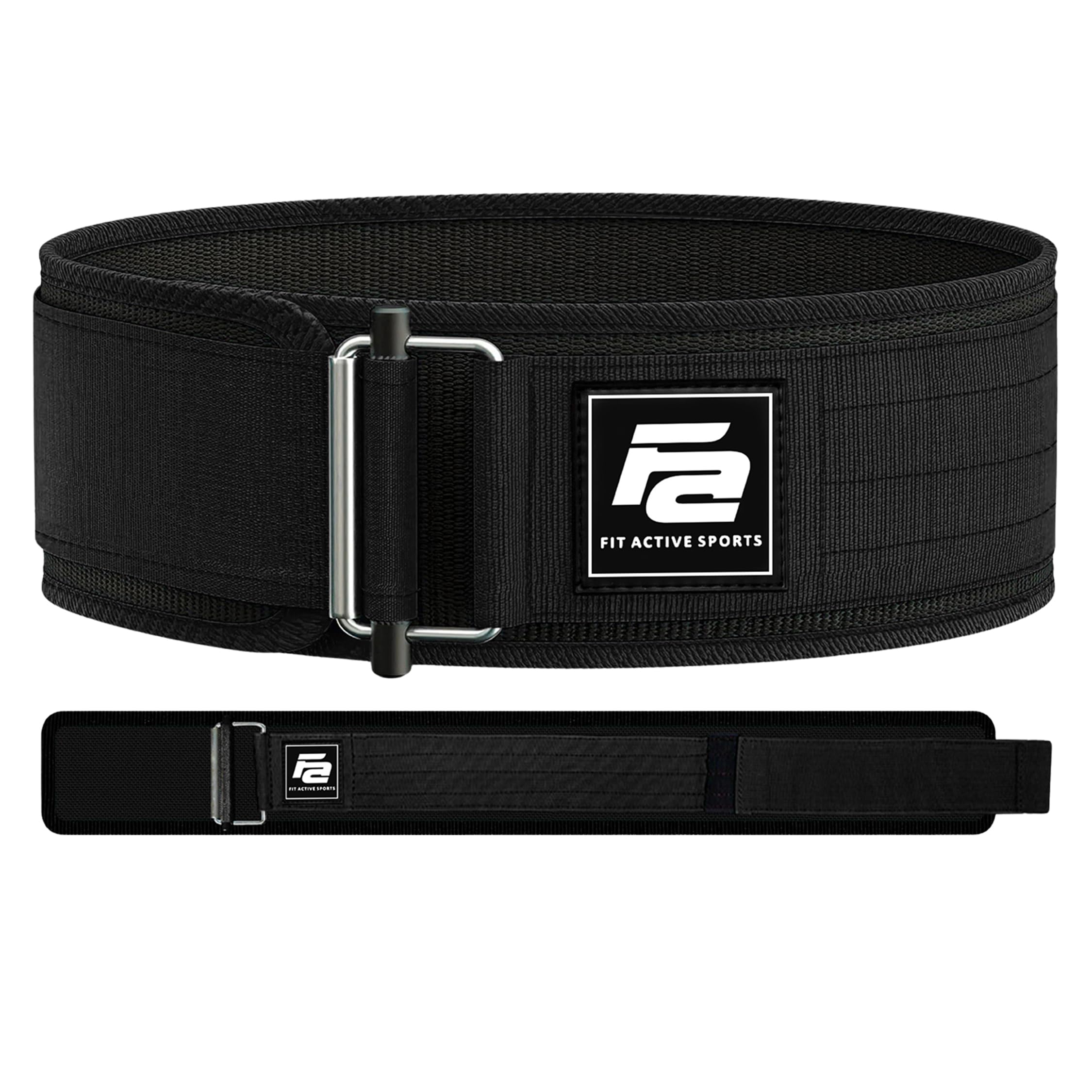 Fit Active Sports Samoblokujący pas do podnoszenia ciężarów (L, czarny)