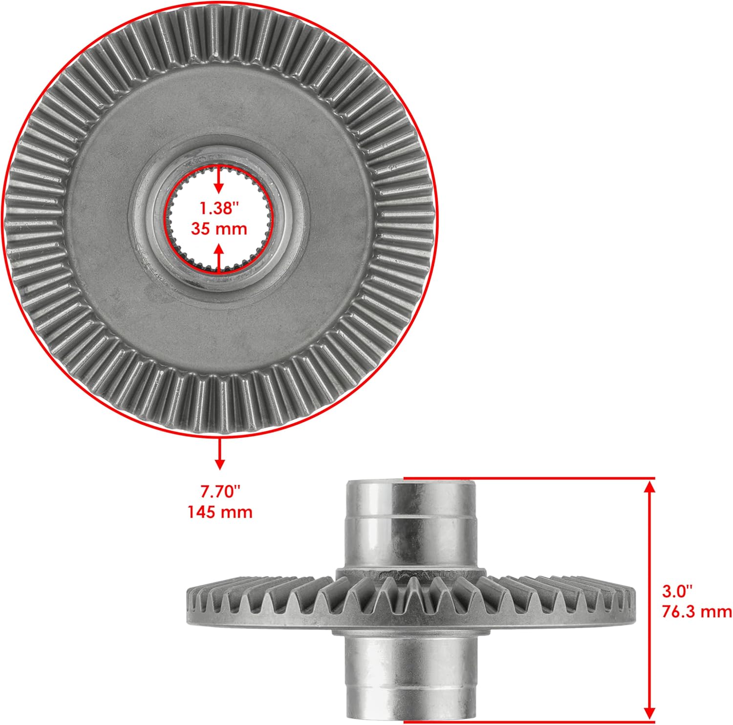 Caltric Rear Differential Gear Pinion Shafts Compatible with Honda TRX250TE Recon 250 2x4 ES 2002-2026 / TRX250X 2x4 2009 2010 2011-2026