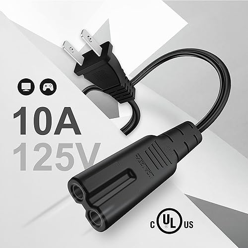 Miniatura 3 de TNP universal Power CordNema 115P a IEC320C7Figure 8Escopeta de 2Clavijas Conector AC Power Supply Cable de alambre Socket Plug Jack compatible con