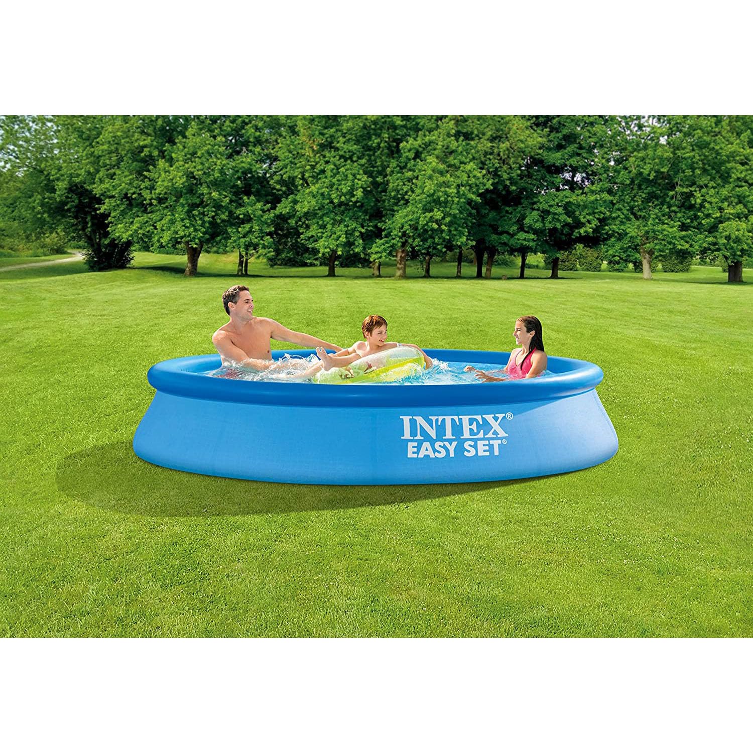 Intex 55239 - Piscina hinchable, Ø305x61 cm, 3.077 litros, Piscina redonda, Con depuradora cartucho, 1.250 litros/hora, filtro cartucho tipo H, Para 3 personas