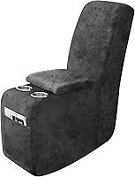 Vista 72 de Fundas para sillas reclinables con aspecto de cuero, funda elástica de 4 piezas, funda suave para silla reclinable, protector de muebles lavable