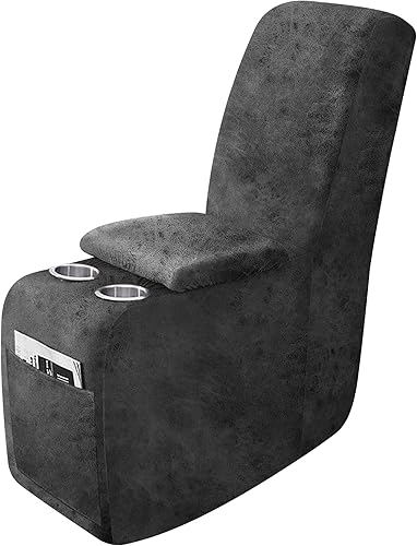 Miniatura 72 de Fundas para sillas reclinables con aspecto de cuero, funda elástica de 4 piezas, funda suave para silla reclinable, protector de muebles lavable