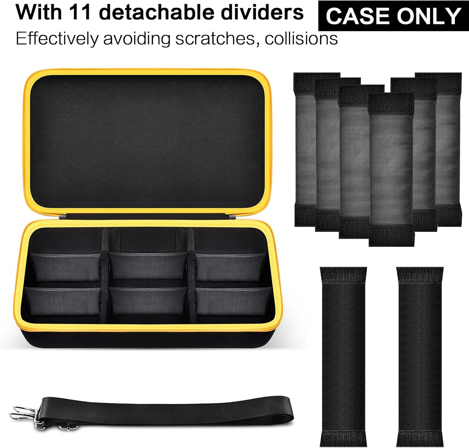 Comecase Extra Large Battery Storage Holder Case for DEWALT 20V/ 60V MAX XR Battery &Charger, Tool Batteries Pack Carrier Box for 20V 60V 2.0/3.0/4.0/5.0/6.0/9.0-Ah Batteries, Adapter - Black Inside